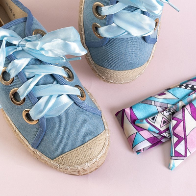 Modré dámske tenisky Naoko a'la espadrilles - Topánky