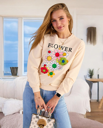Royalfashion Dámska bavlnená mikina s tenkou potlačou
