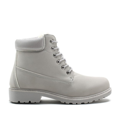 Szare trapery ocieplane Greyana- Obuwie