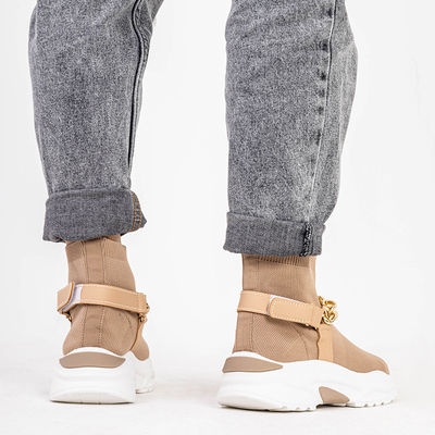 Dámska vysoká béžová športová obuv Greqo - obuv