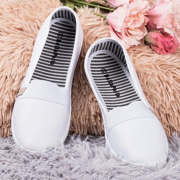 OUTLET Biele nazúvacie tenisky Spoulia - Obuv