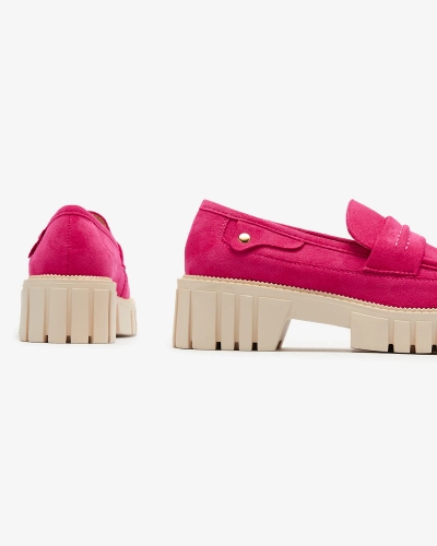 Royalfashion Eko semišové mokasíny fuchsiovej farby pre ženy Siherta