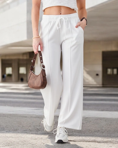 Royalfashion Široké dámske nohavice s záhybmi