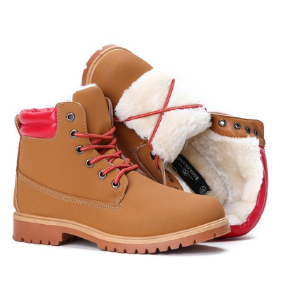 Brązowo-czerwone trapery Juliette - Obuwie