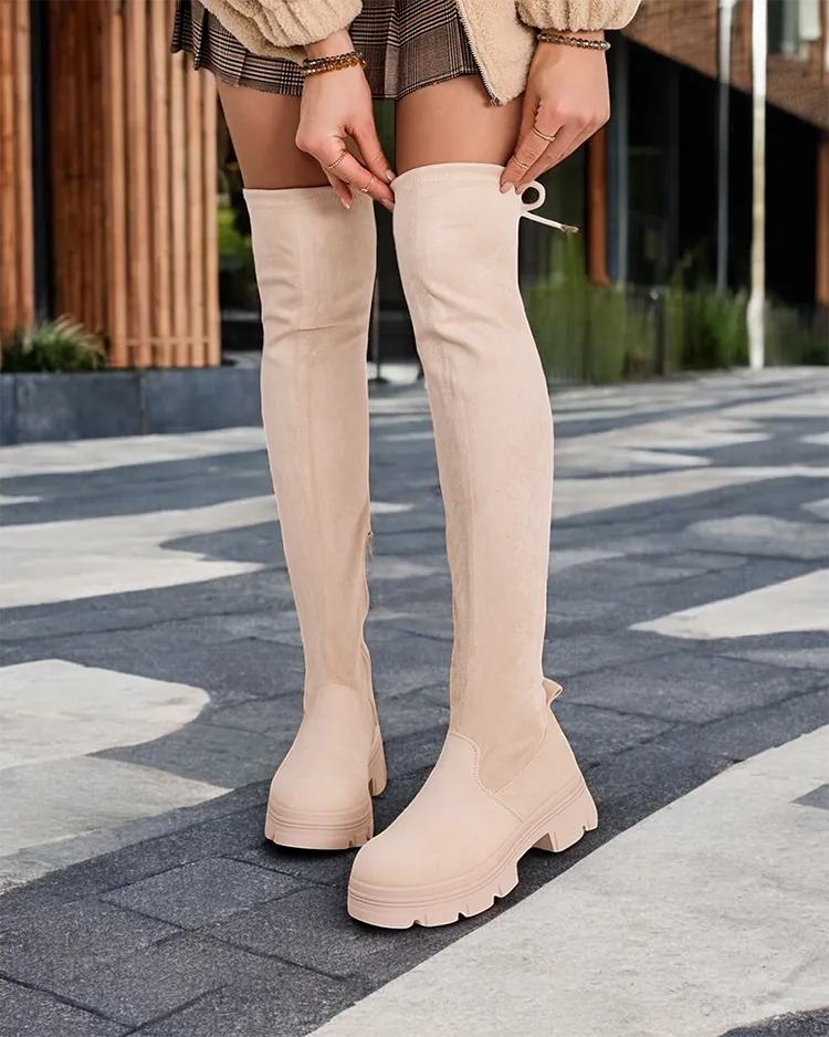 Royalfashion Dámske slip-on nad koleno čižmy Aniaf