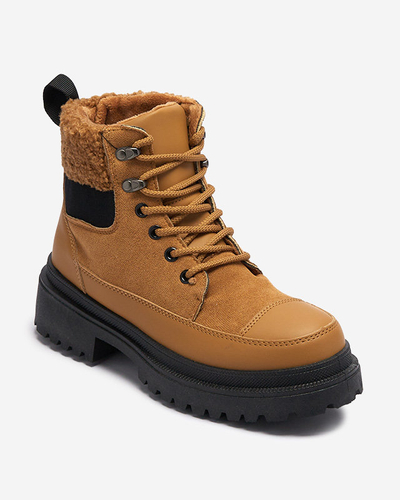 OUTLET Dámske zateplené trapérové čižmy v ťavej farbe Norisis - Obuv