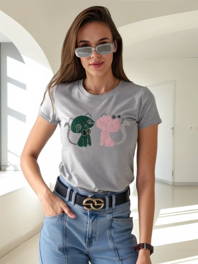 Royalfashion Dámske bavlnené tričko s mačkami