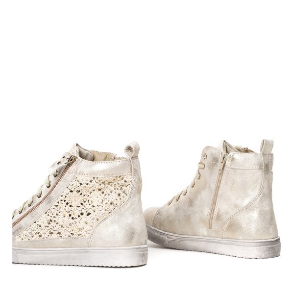 Złote trampki z ozdobami Ardara - Obuwie