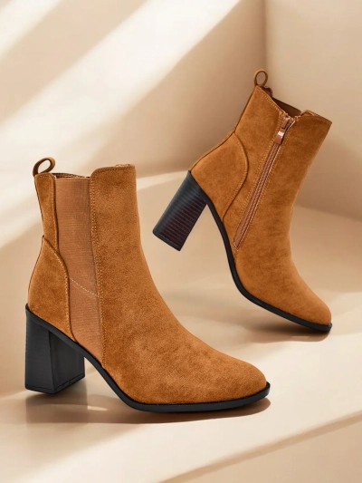 Royalfashion Dámske kotníkové čižmy na hrubom podpätku Enotto