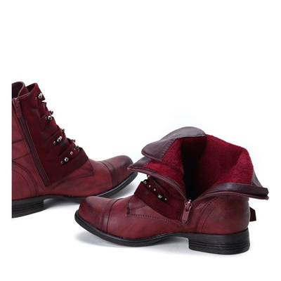 Bordowe workery Jaycee - Obuwie