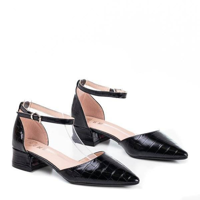 Černé baleríny s reliéfem zvířete Tesena - Obuv 1