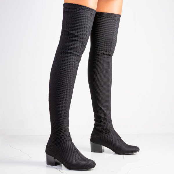 Čierne sieťované topánky na stĺpiku Hestia - Obuv