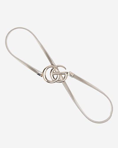 Dámsky strieborný elastický sťahovací opasok s písmenami - Doplnky