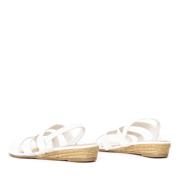 Bílé sandály na nízkém klínu Gracie - Obuv 1