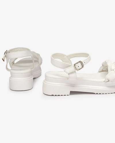 Dámske biele sandále so zapleteným opaskom Kafha - Obuv