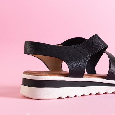 Čierne dámske sandále bez zapínania Fiturino - Obuv