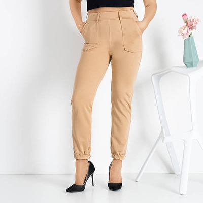 Béžové dámske nákladné nohavice - Oblečenie