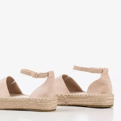 OUTLET Béžové dámske espadrilky na platforme Maritel - Topánky