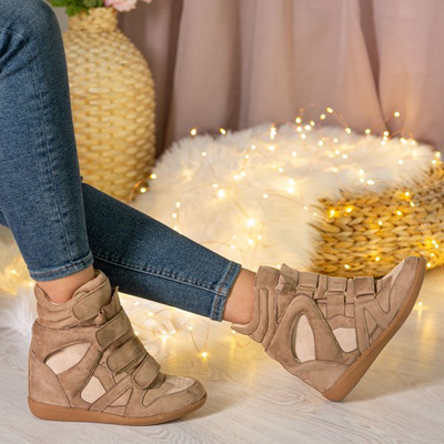 Světle hnědé klínové tenisky Barbra - Obuv