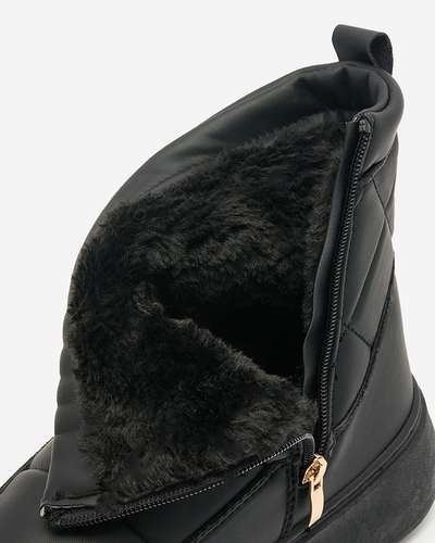 Royalfashion Čierne dámske čižmy a'la snow boots Kacecica