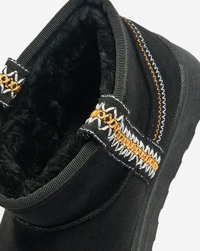 Royalfashion Dámske krátke čižmy a'la snehule s ornamentom Erititta