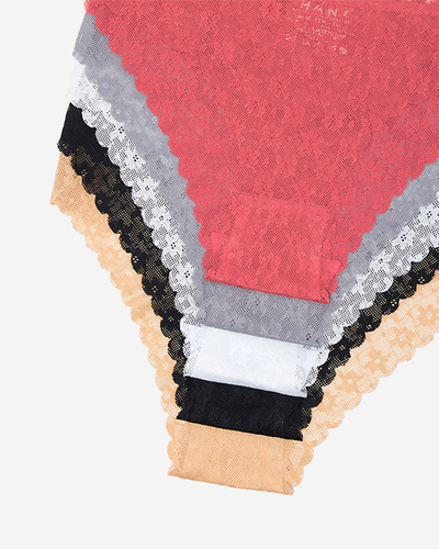 5 ks Bezšvové čipkované dámske nohavičky - spodná bielizeň