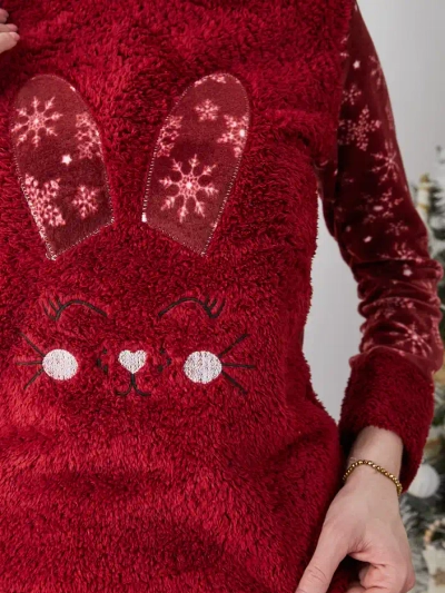 Royalfashion Dámske pyžamá s králikom, fleece-like