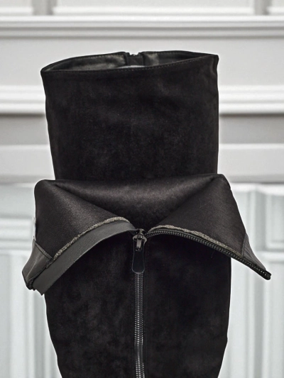 Ženski eko semiš škornji s stebričasto peto GaleNest