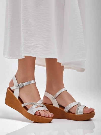 Royalfashion Dámske wedges sandále s kryštálikmi a trblietkami Eclat