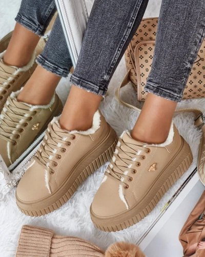 Royalfashion Zateplené dámske tenisky s kožušinou Noxu