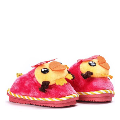 Czerwono-żólte kapcie dziecięce Pochi - Obuwie