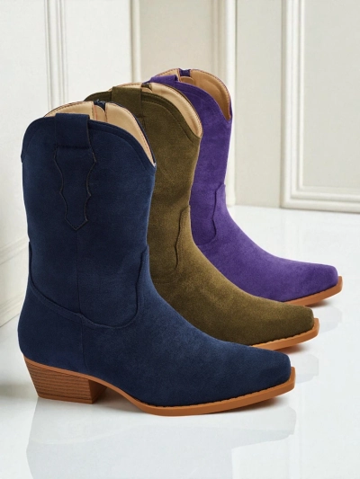 Ženski kavbojski škornji iz eko semiša SpireHush