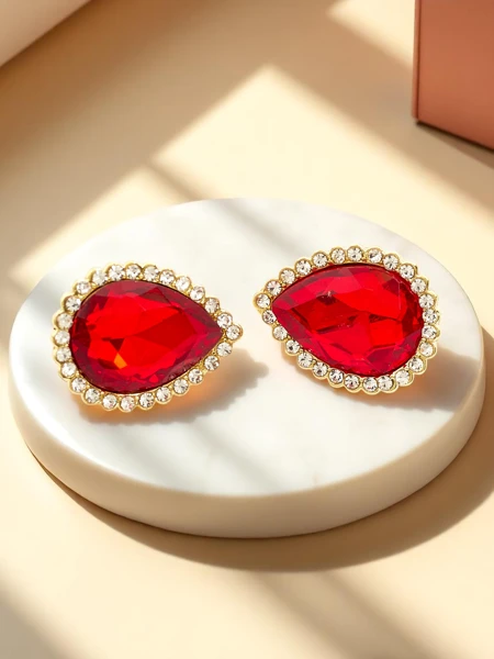 Royalfashion Dámske klipové náušnice s krištáľmi a zirkónmi