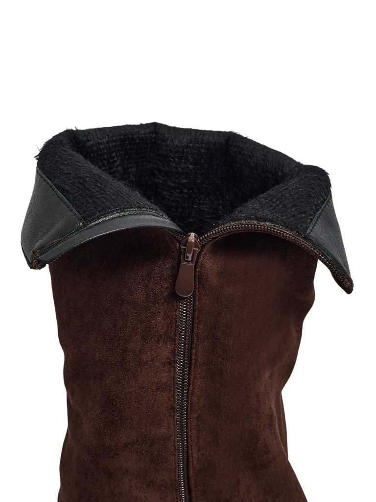 Ženski škornji eko semiš z zgornjim delom Ismara