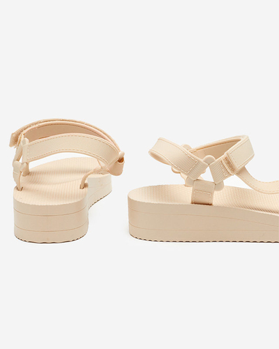 Béžové dámske sandále na plochom podpätku Ostoy-Shoes