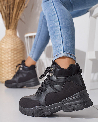 OUTLET Čierne zateplené tenisky Panino - Obuv