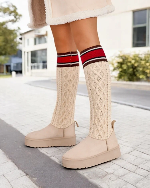 Royalfashion Ženské snehové topánky so štýlovým návlekem Kokumi