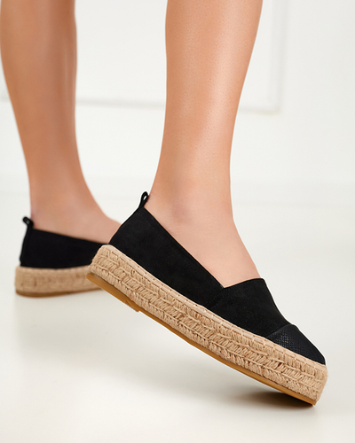 OUTLET Čierne espadrilky s ozdobnou špičkou Steve - Footwear