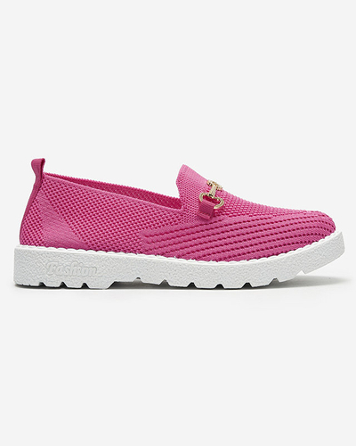 Fuchsiové dámske slip on tenisky so zlatým zdobením Enelida - Obuv