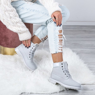 Ocieplane trapery w kolorze szarym Rimma - Obuwie