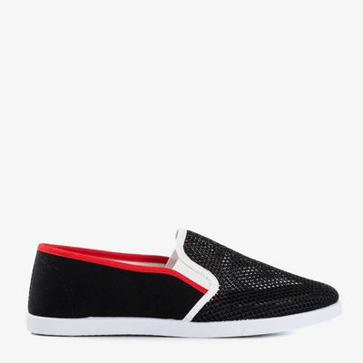 OUTLET Čierne slip on so sieťovinou Dire - Obuv