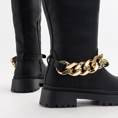 Čierne dámske čižmy pod kolená filusio - topánky