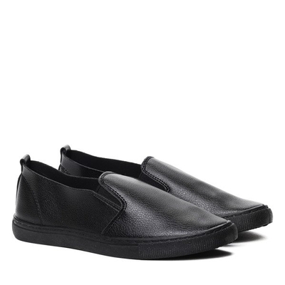 Czarne, klasyczne tenisówki slip on Frances- Obuwie