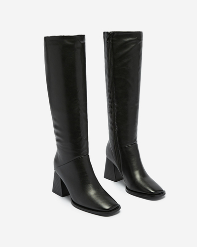 Dámske čižmy pod kolená v čiernej farbe Souve- Footwear