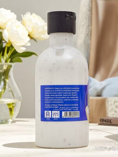 Hydratačné, exfoliačné a zjemňujúce telové mlieko s oslím mliekom