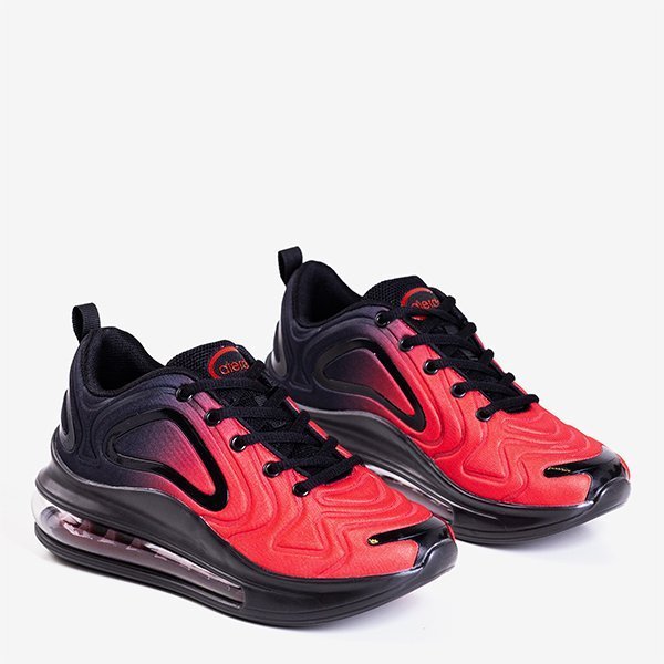 Čierna a červená pánska športová obuv s priehľadnou podrážkou Aierda - Obuv