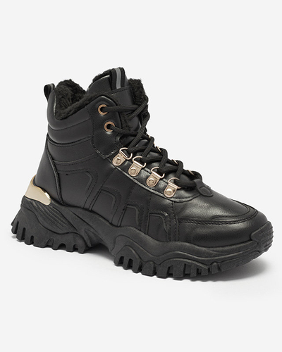 OUTLET Čierne snehové čižmy z ekokože Vetorr- Obuv