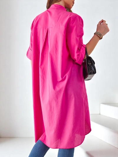 Royalfashion Bavlnená dlhá oversized košeľa pre ženy