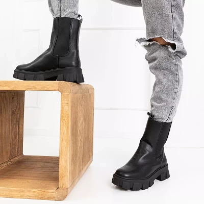 OUTLET Čierne hoppy topánky z ekokože - Obuv