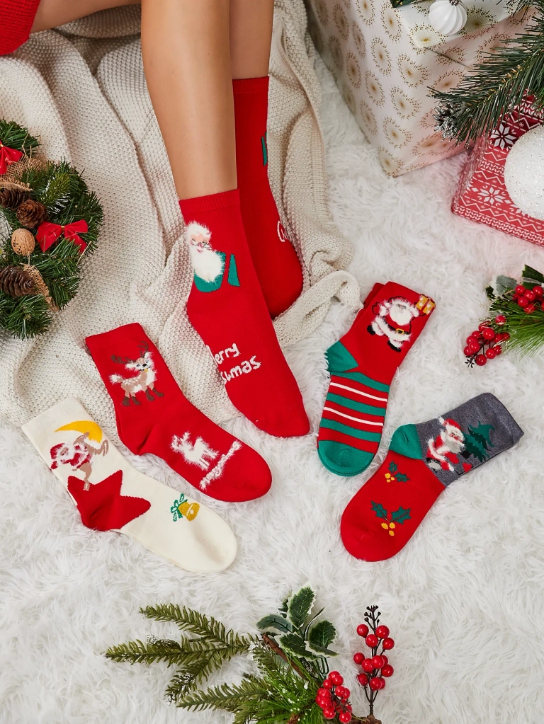 Royalfashion ženské dlhé Vianočné ponožky 5/ balenie